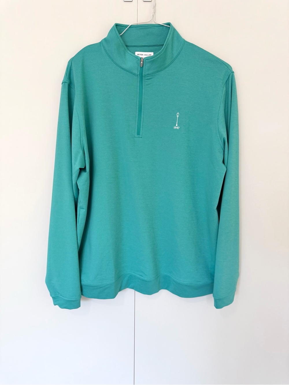 PETER MILLAR Men’s Perth Mélange Performance Quarter-Zip in Billiard Green